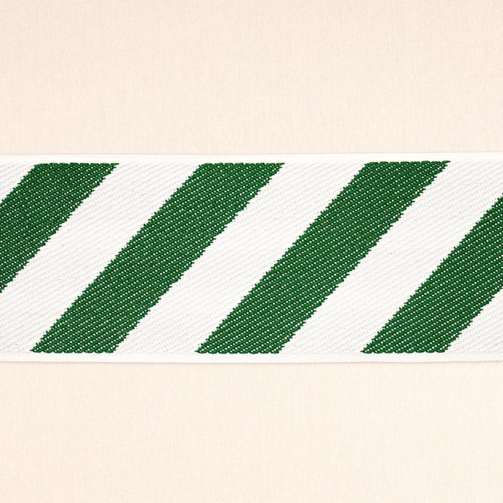 Airmail Ii Indoor/Outdoor Tape Green And Ivory 82432 by Schumacher Trim Mary Mcdonald 5.0" - Fabric Carolina -