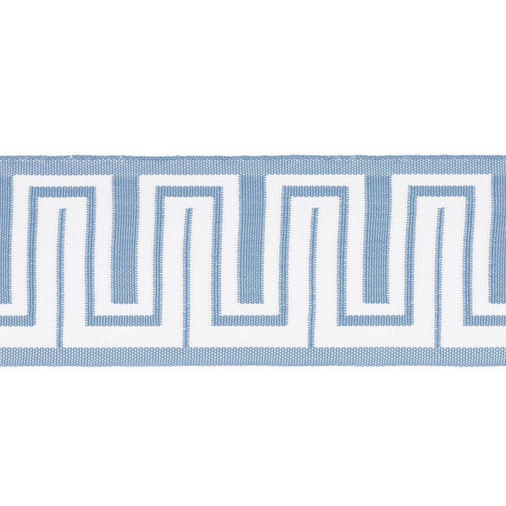 Zeus Indoor/Outdoor Tape Sky 82440 by Schumacher Designer Trim Mary Mcdonald 1.75" - Swanky Fabrics -