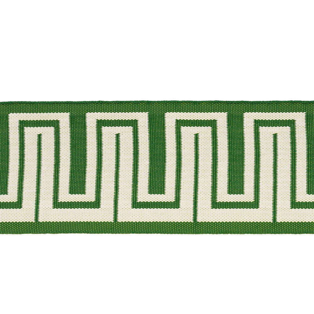 Zeus Indoor/Outdoor Tape Green 82441 by Schumacher Trim Mary Mcdonald 1.75" - Fabric Carolina -