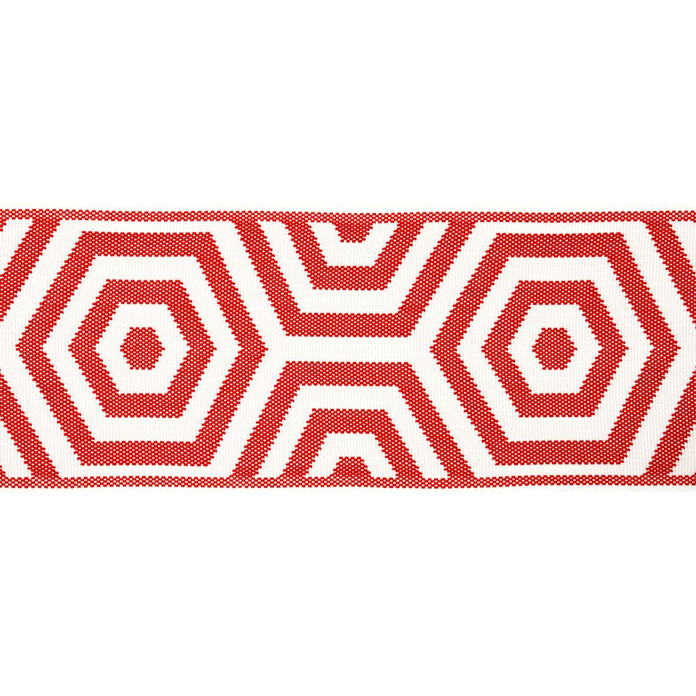 Bees Knees Indoor/Outdoor Tape Red 82450 by Schumacher Designer Trim Mary Mcdonald 5.0" - Swanky Fabrics -