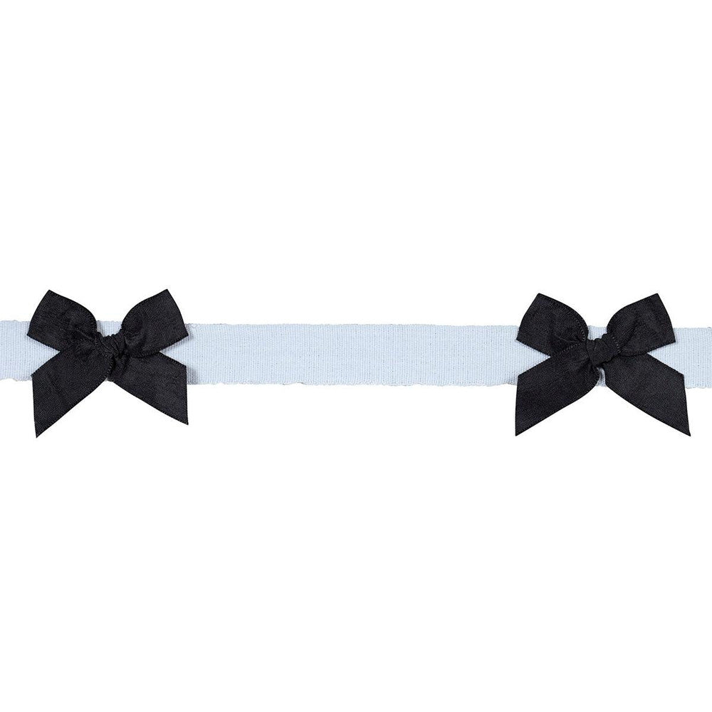 Claudia Tape Black On Sky 82470 by Schumacher Designer Trim Charlap Hyman & Herrero 1.5" - Swanky Fabrics -