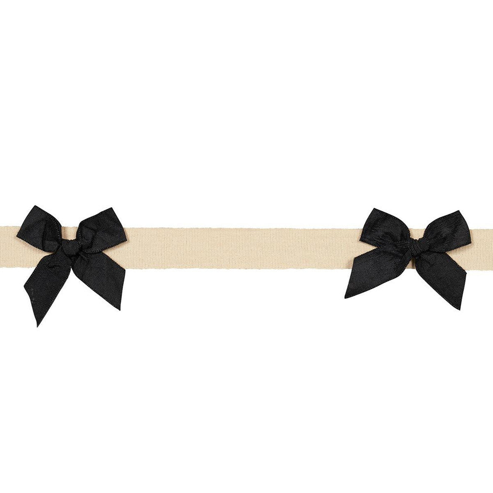 Claudia Tape Black On Neutral 82471 by Schumacher Designer Trim Charlap Hyman & Herrero 1.5" - Swanky Fabrics -