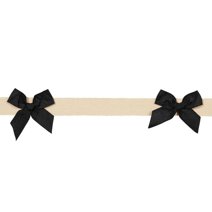 Claudia Tape Black On Neutral 82471 by Schumacher Designer Trim Charlap Hyman & Herrero 1.5" - Swanky Fabrics -