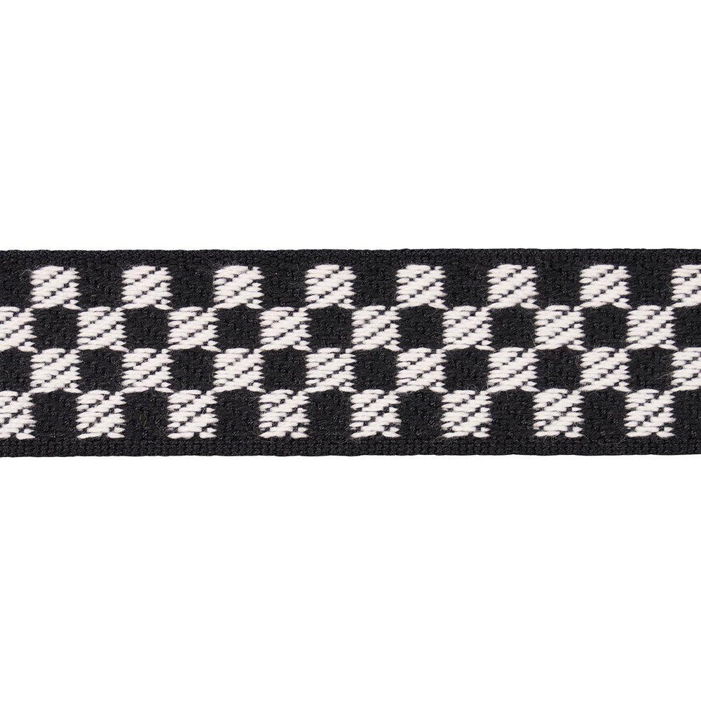 Zee Tape Narrow Black & Ivory 82490 by Schumacher Trim Charlap Hyman & Herrero - Fabric Carolina -