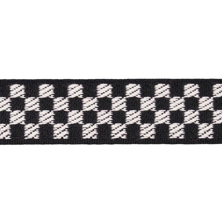 Zee Tape Narrow Black & Ivory 82490 by Schumacher Trim Charlap Hyman & Herrero - Fabric Carolina -