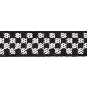 Zee Tape Narrow Black & Ivory 82490 by Schumacher Trim