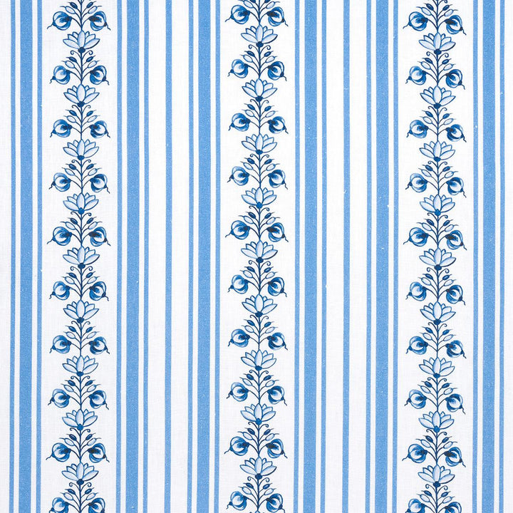 Delft Stripe Cornflower Blue 180660 by Schumacher Fabric Marie-Anne Oudejans 6.75" - Fabric Carolina -