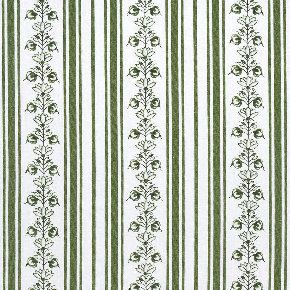 Delft Stripe Green 180661 by Schumacher Fabric Marie-Anne Oudejans 6.75" - Fabric Carolina -