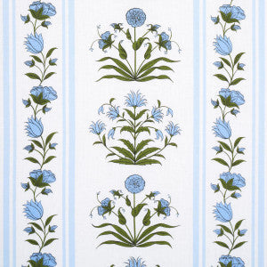 Royal Poppy Stripe Sky 180670 by Schumacher Fabric