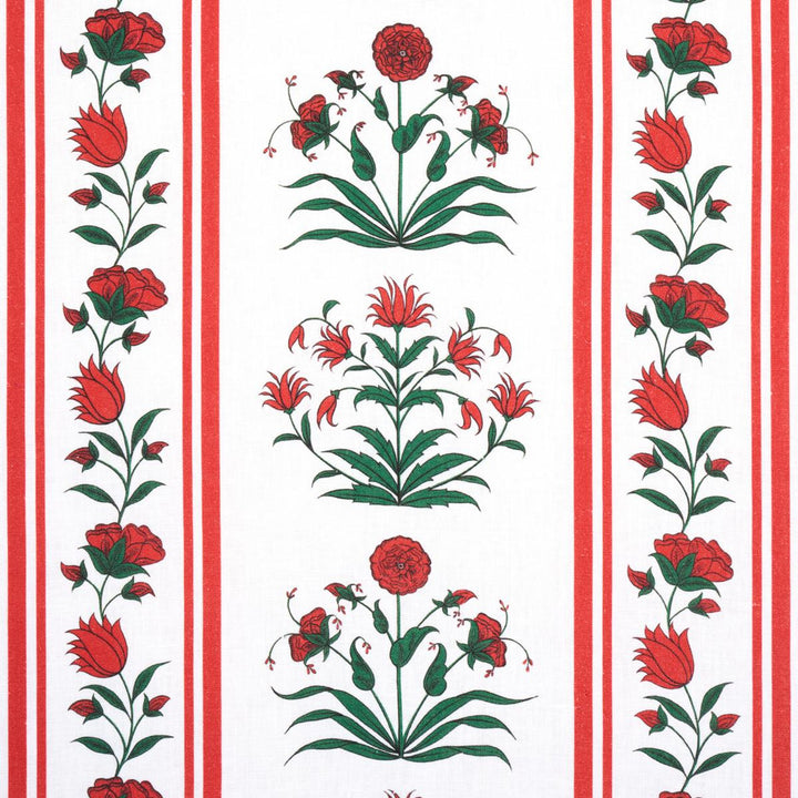 Royal Poppy Stripe Red 180671 by Schumacher Fabric Marie-Anne Oudejans 13.5" - Fabric Carolina -