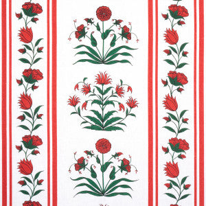Royal Poppy Stripe Red 180671 by Schumacher Fabric