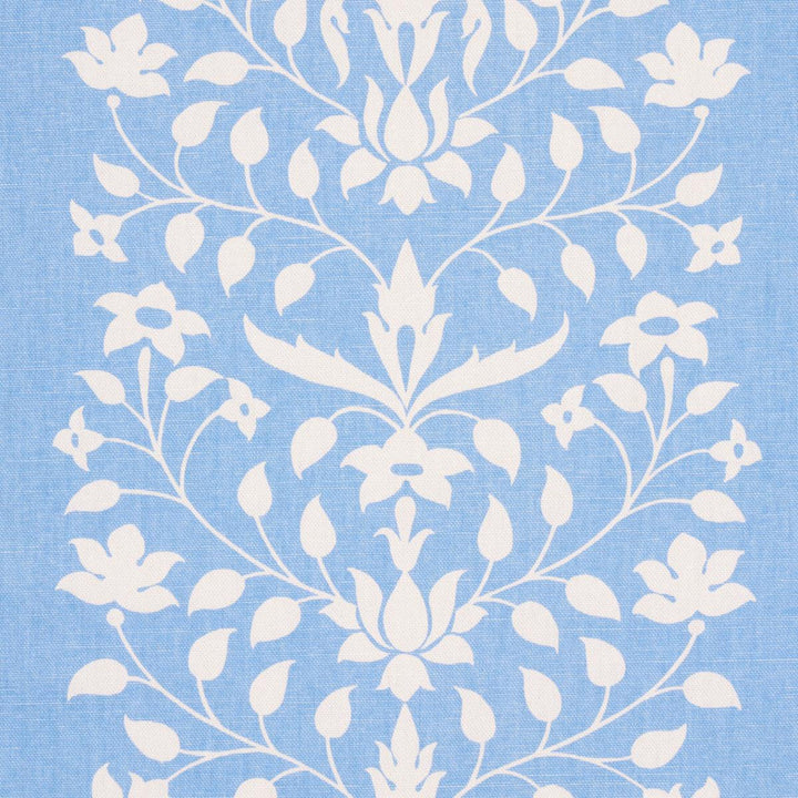 Jaipur Mughal Flower Cornflower Blue 180681 by Schumacher Designer Fabric Marie-Anne Oudejans 27.0" - Swanky Fabrics -