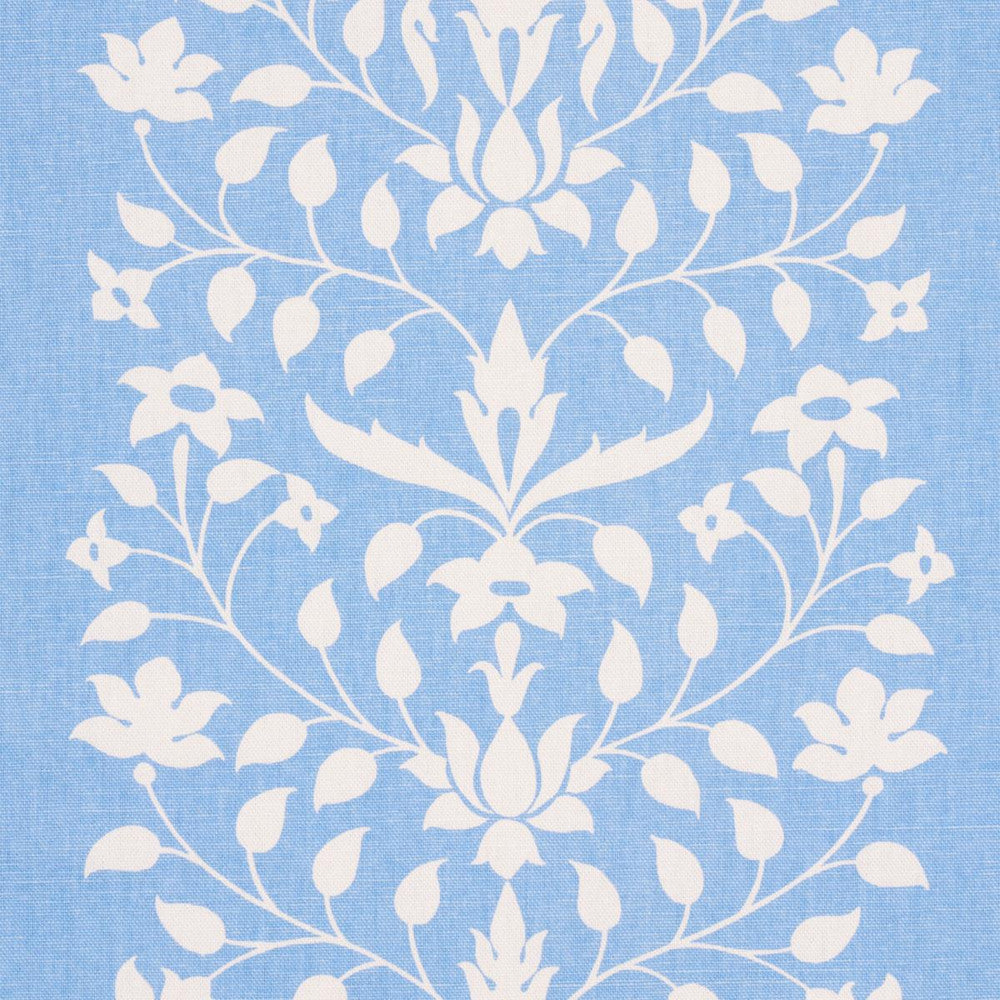 Jaipur Mughal Flower Cornflower Blue 180681 by Schumacher Fabric Marie-Anne Oudejans 27.0" - Fabric Carolina -