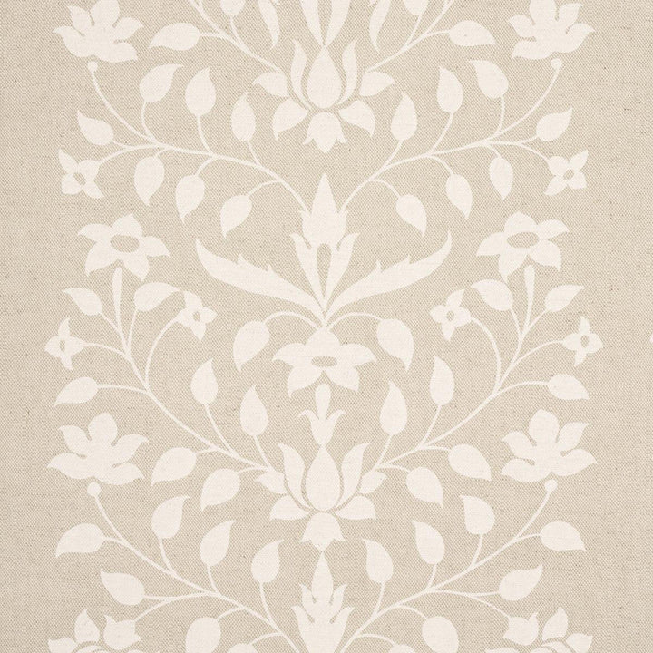 Jaipur Mughal Flower Ivory On Natural 180682 by Schumacher Designer Fabric Marie-Anne Oudejans 27.0" - Swanky Fabrics -