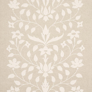 Jaipur Mughal Flower Ivory On Natural 180682 by Schumacher Fabric