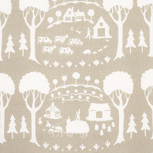 Farm Scene Neutral 180882 by Schumacher Fabric