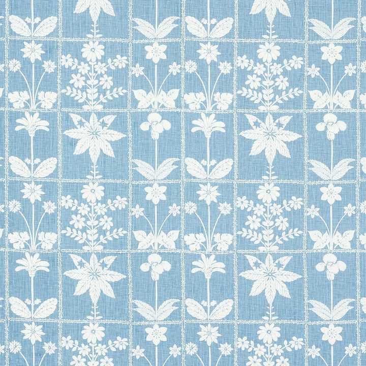 Georgia Wildflowers Blue 180892 by Schumacher Designer Fabric Folly Cove 10.75" - Swanky Fabrics -