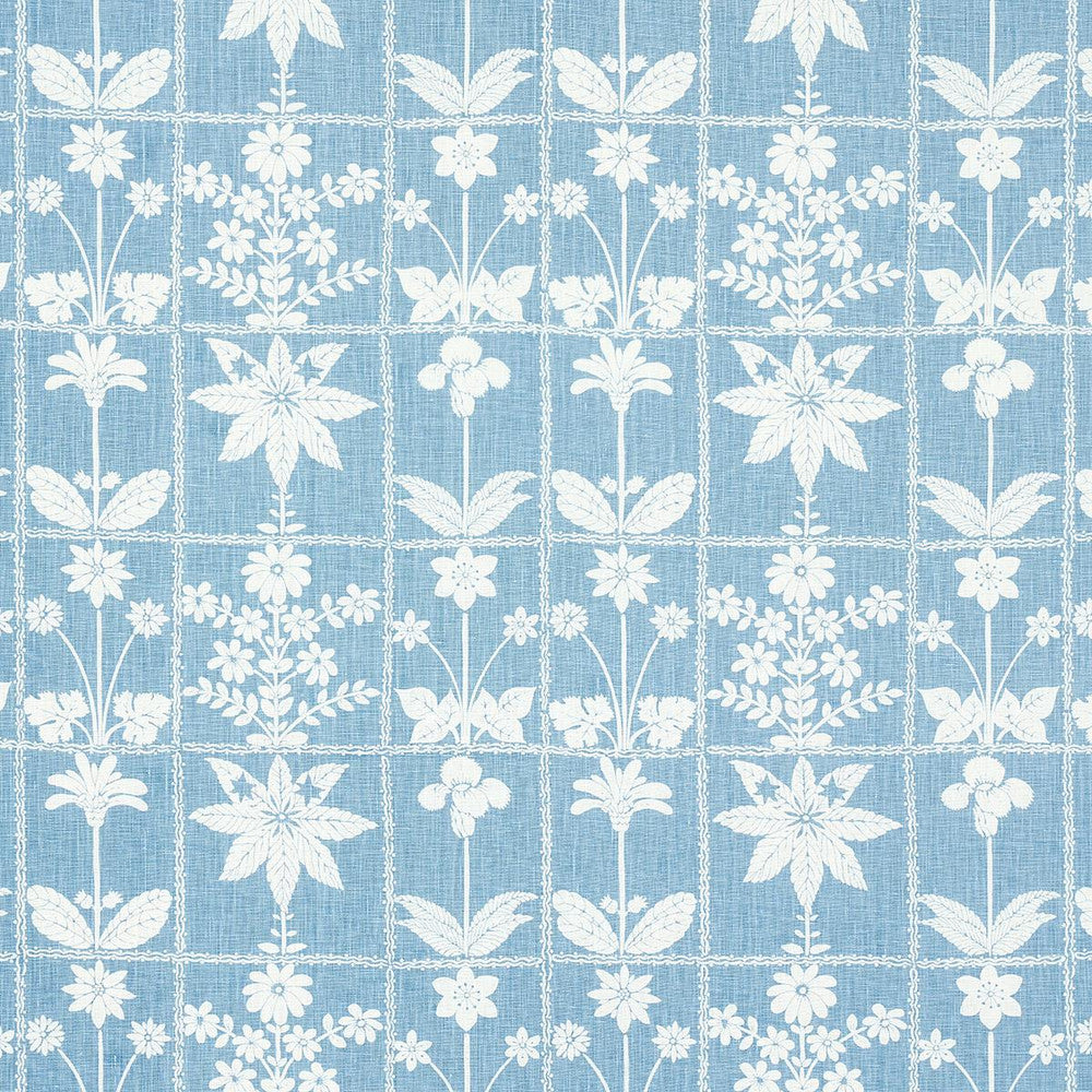 Georgia Wildflowers Blue 180892 by Schumacher Fabric Folly Cove 10.75" - Fabric Carolina -