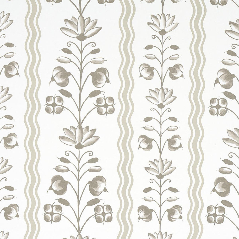 Delft Waves Neutral 5014382 by Schumacher Designer Wallpaper Marie-Anne Oudejans 27.0" - Swanky Fabrics -