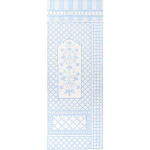 Bamboo Trellis Panel A Blue 5014391 by Schumacher Wallpaper