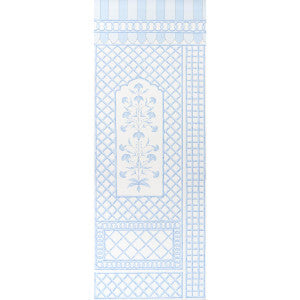 Bamboo Trellis Panel A Blue 5014391 by Schumacher Wallpaper