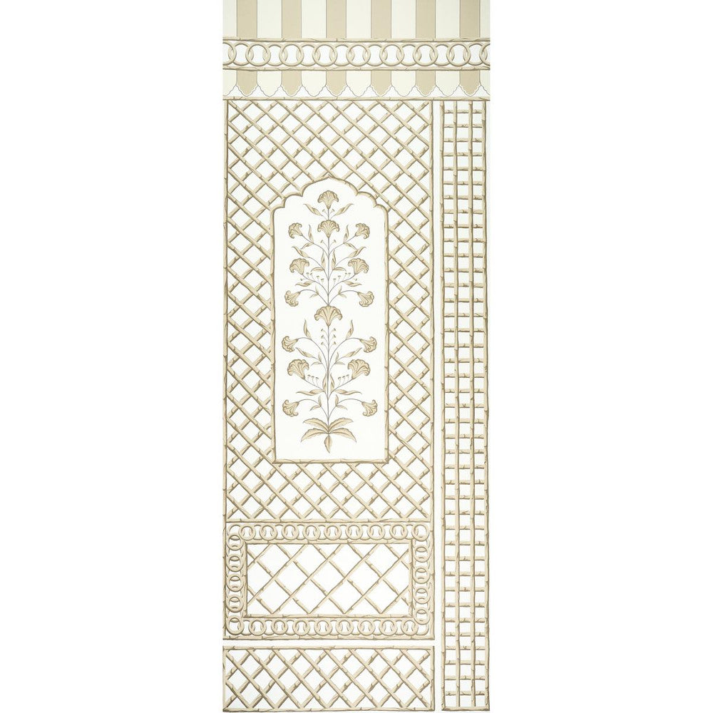 Bamboo Trellis Panel A Neutral 5014392 by Schumacher Wallpaper Marie-Anne Oudejans 54.5" - Fabric Carolina -