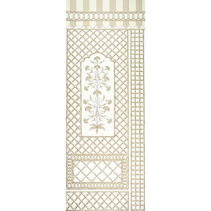 Bamboo Trellis Panel A Neutral 5014392 by Schumacher Wallpaper Marie-Anne Oudejans 54.5" - Fabric Carolina -