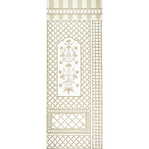 Bamboo Trellis Panel A Neutral 5014392 by Schumacher Wallpaper
