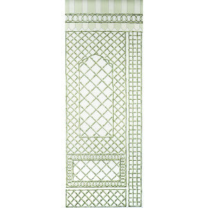 Bamboo Trellis Panel B Green 5014400 by Schumacher Wallpaper