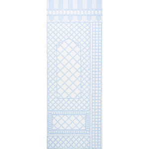Bamboo Trellis Panel B Blue 5014401 by Schumacher Wallpaper