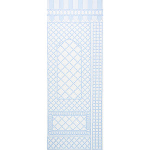 Bamboo Trellis Panel B Blue 5014401 by Schumacher Wallpaper