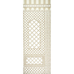 Bamboo Trellis Panel B Neutral 5014402 by Schumacher Wallpaper