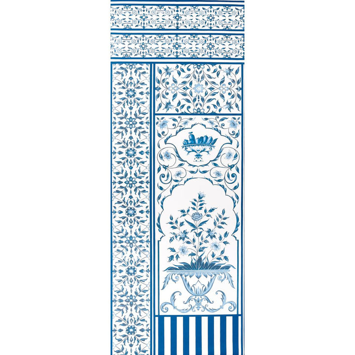 Mughal Garden Panel A Blue 5014410 by Schumacher Wallpaper Marie-Anne Oudejans 54.5" - Fabric Carolina -