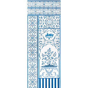Mughal Garden Panel A Blue 5014410 by Schumacher Wallpaper