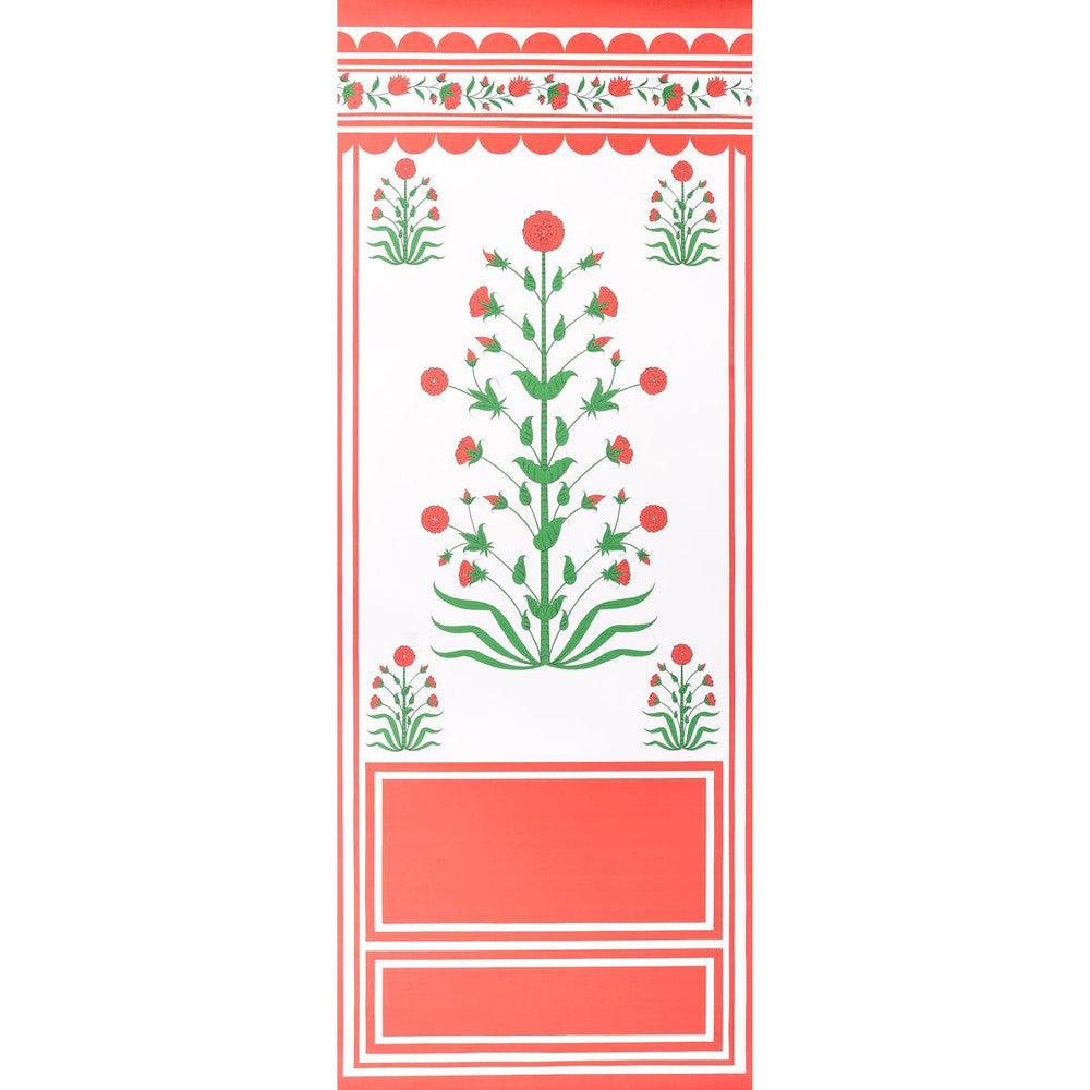 Royal Poppy Panel A Red 5014430 by Schumacher Wallpaper Marie-Anne Oudejans 54.5" - Fabric Carolina -