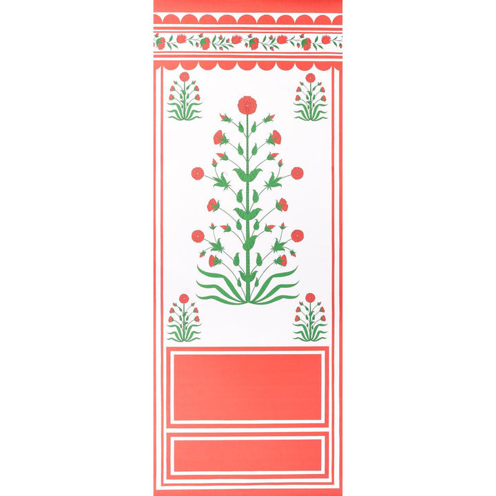 Royal Poppy Panel A Red 5014430 by Schumacher Wallpaper Marie-Anne Oudejans 54.5" - Fabric Carolina -