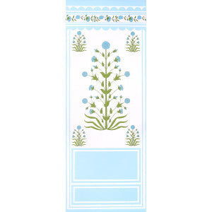Royal Poppy Panel A Blue 5014431 by Schumacher Wallpaper