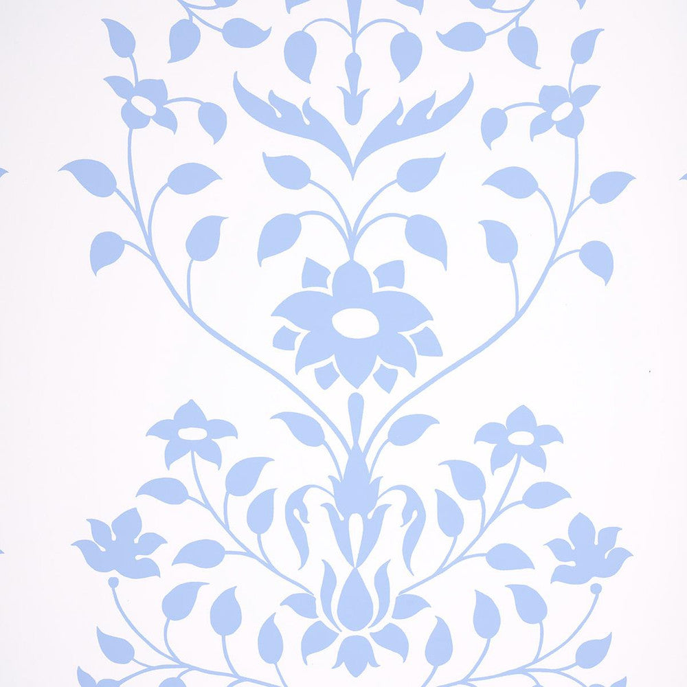 Jaipur Mughal Flower Blue 5014460 by Schumacher Wallpaper Marie-Anne Oudejans 27.0" - Fabric Carolina -