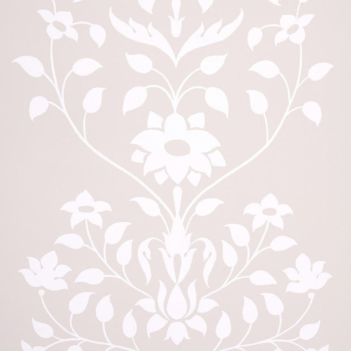 Jaipur Mughal Flower Neutral 5014462 by Schumacher Designer Wallpaper Marie-Anne Oudejans 27.0" - Swanky Fabrics -