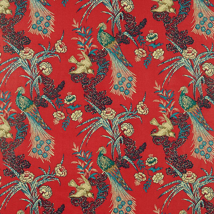 Peacock Red 175910 by Schumacher Fabric Miles Redd 17.5" - Fabric Carolina -