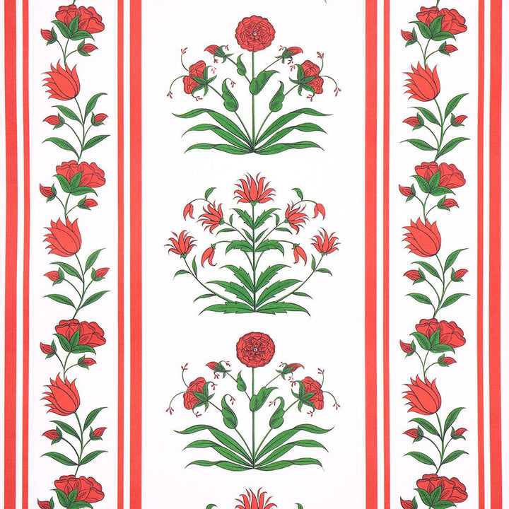 Poppy Stripes Red 5014450 by Schumacher Wallpaper Marie-Anne Oudejans 13.5" - Fabric Carolina -