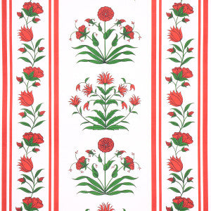 Poppy Stripes Red 5014450 by Schumacher Wallpaper