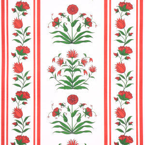 Poppy Stripes Red 5014450 by Schumacher Wallpaper