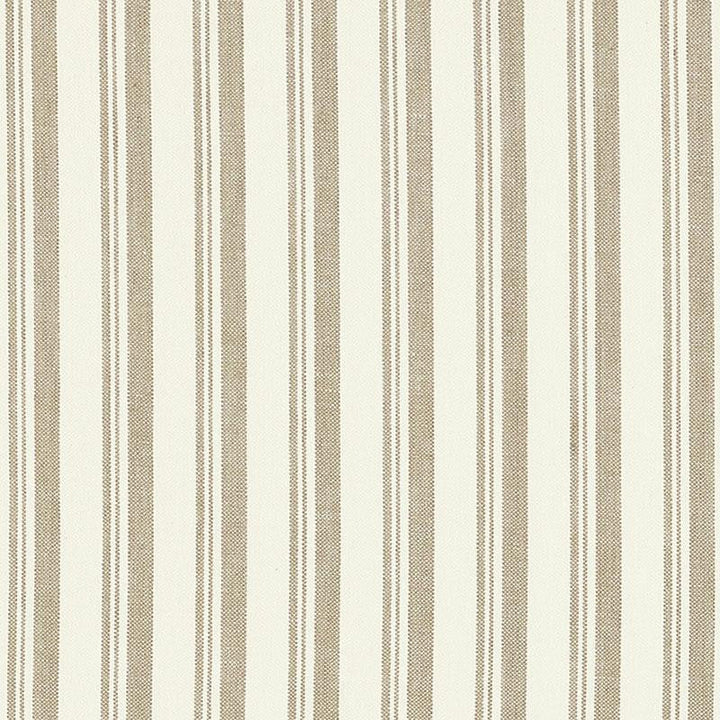 Capri Beige/White 69442 by Schumacher Designer Fabric Miles Redd 1.62" - Swanky Fabrics -
