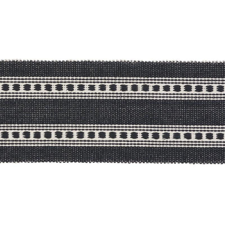 Lubeck Tape Charcoal 79113 by Schumacher Designer Trim Scandinavian Modern 3.75" - Swanky Fabrics -