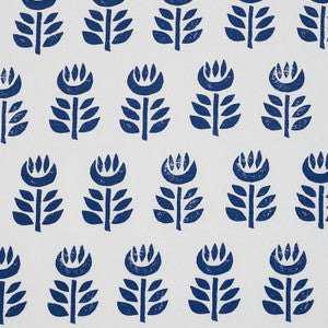 Rosenborg Hand Print Navy 179402 by Schumacher Fabric