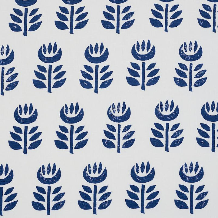 Rosenborg Hand Print Navy 179402 by Schumacher Fabric Scandinavian Modern 27.0" - Fabric Carolina -