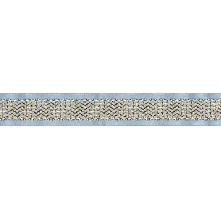 Sunset Strip Tape Pacific 68652 by Schumacher Designer Trim TIMOTHY CORRIGAN See Sample CHINA - </p><p>Repeat: Horizontal: 3/4" (2CM) and Vertical: - 2 1/2" WIDE (6 CM) - Swanky Fabrics -