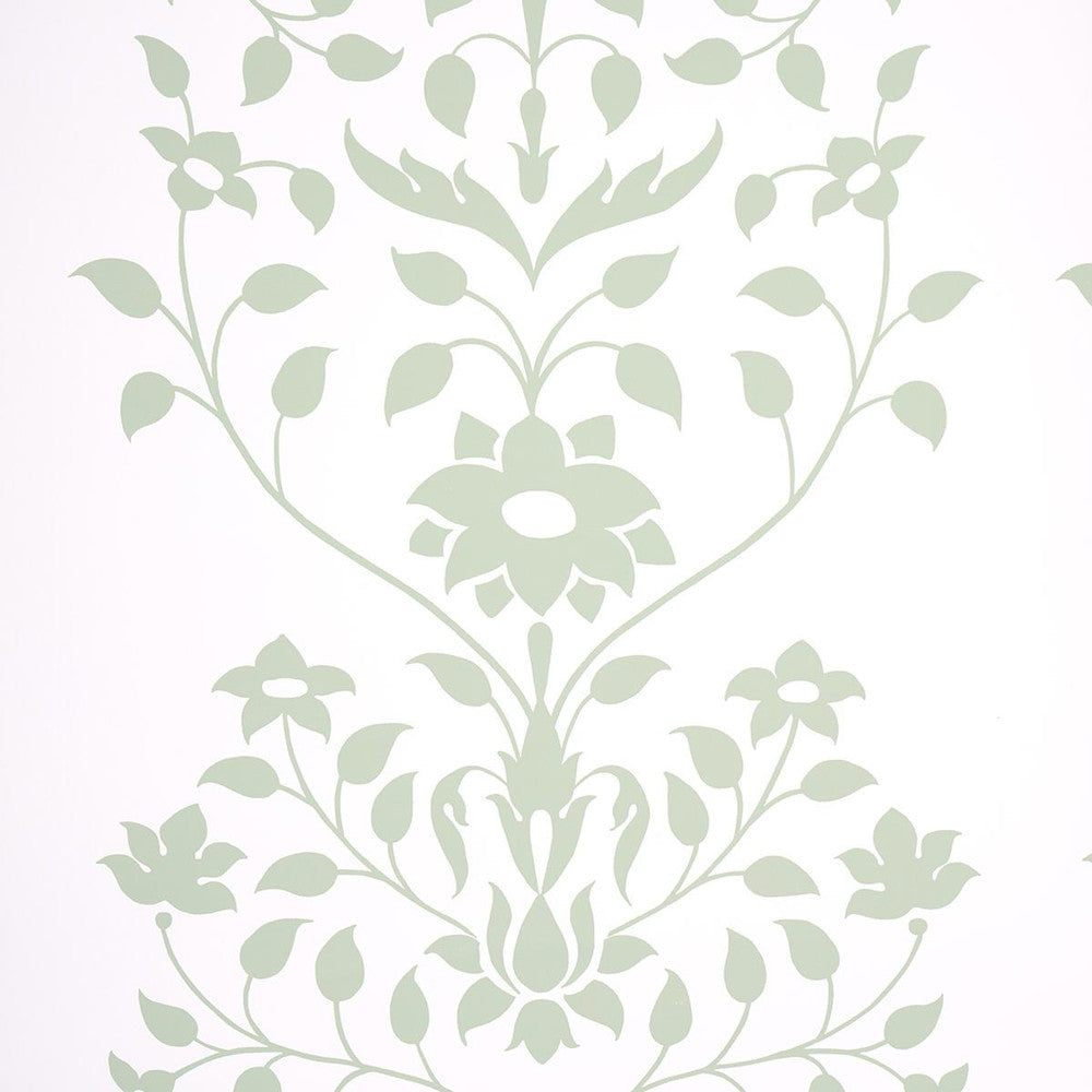 Jaipur Mughal Flower Green 5014461 by Schumacher Wallpaper Marie-Anne Oudejans 27.0" - Fabric Carolina -