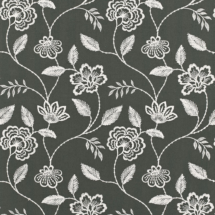 Penelope Embroidery Charcoal 68760 by Schumacher Fabric CHROMA SP14 COTTON 40% SPUN POLY 38% INDIA MARTINDALE 13,000 </p><p>Repeat: Horizontal: 12 3/4" (32CM) and Vertical: 15" (38CM) 51 - Fabric Carolina -